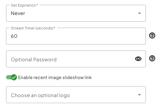 Live Slideshow Configuration